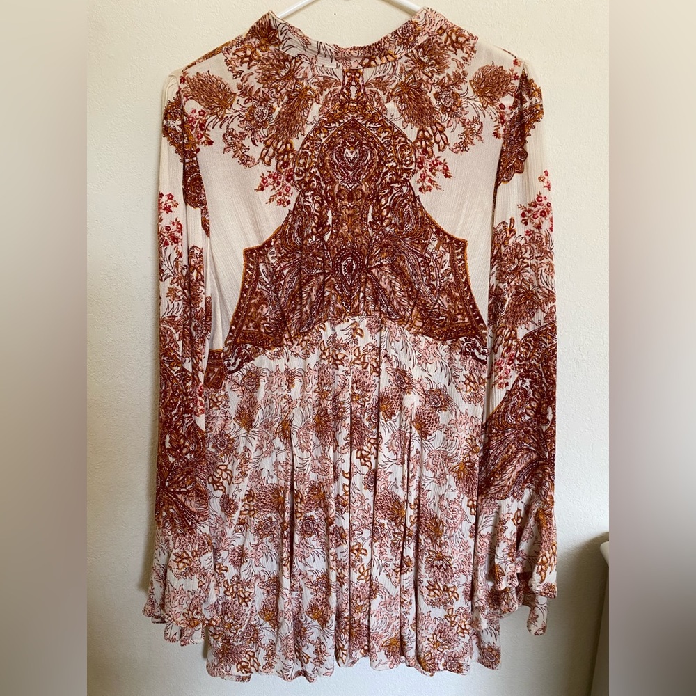 Free People Lady Luck print tunic size L
